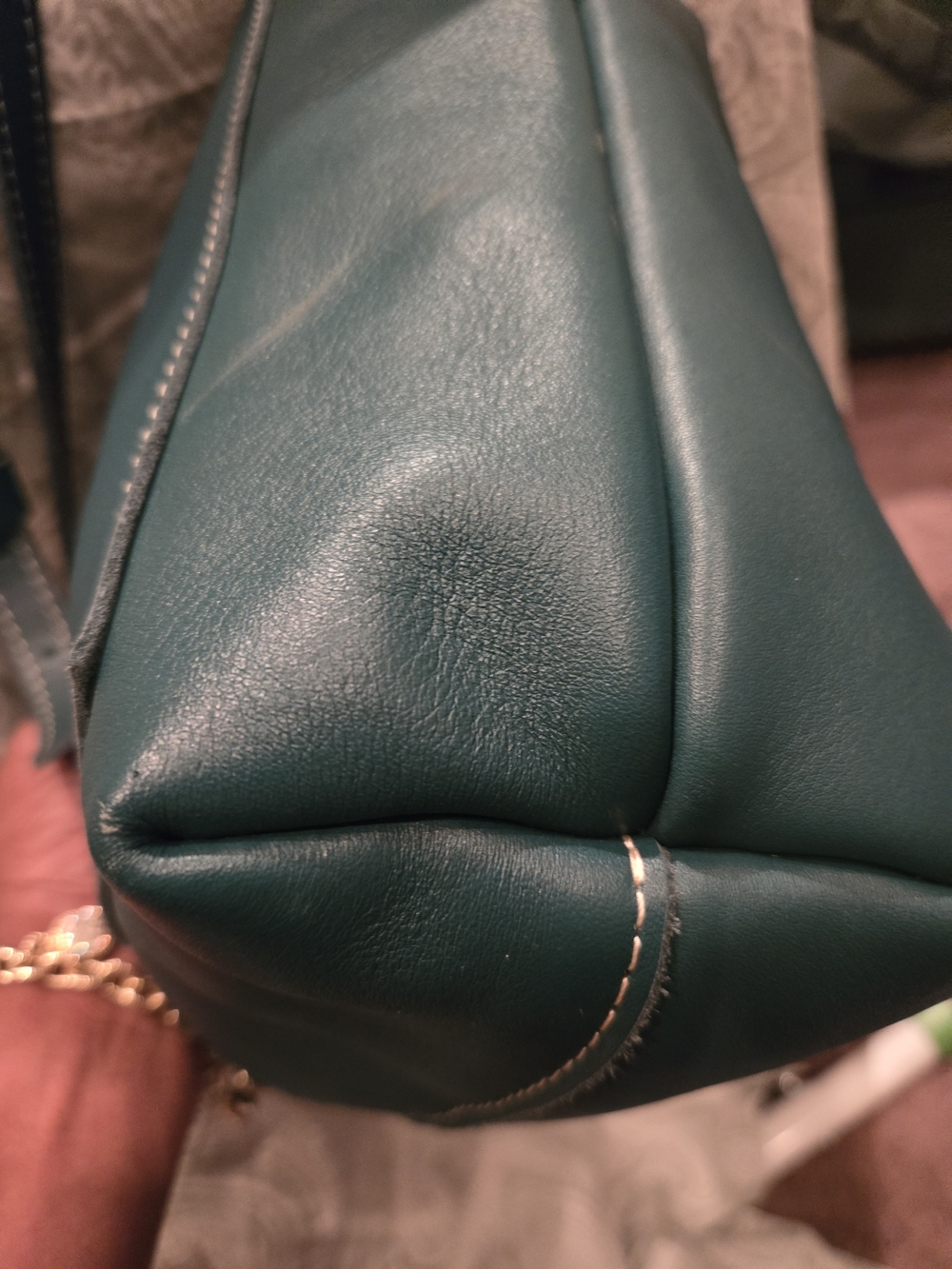 Portland Leather Teal Crossbody Medium Tote Bag. Like New. - Picture 11 of 14